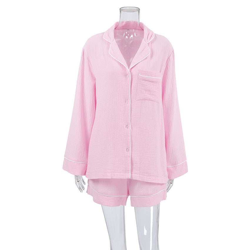 Muslin Cotton Pajama Set | Shirt & Shorts | Niviski