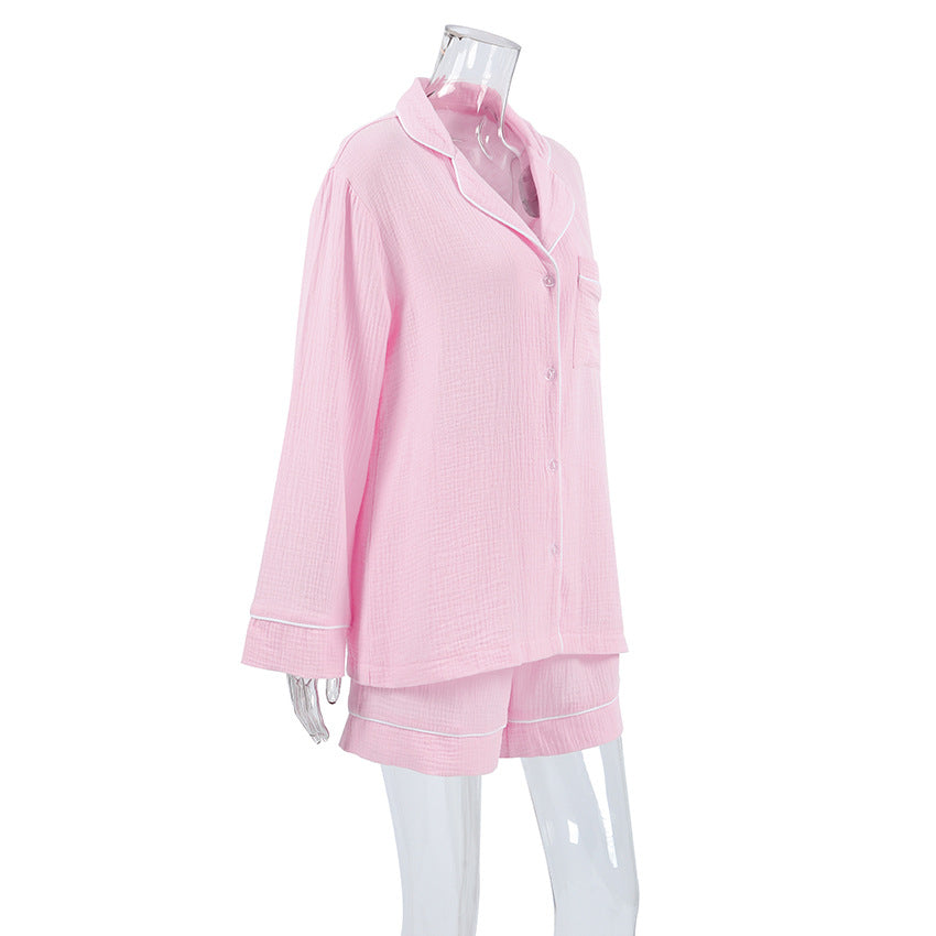 Muslin Cotton Pajama Set | Shirt & Shorts | Niviski